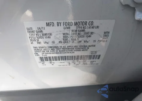 2011 Ford Explorer Xlt z USA, uszkodzony, nr VIN 1FMHK8D86BGA56428